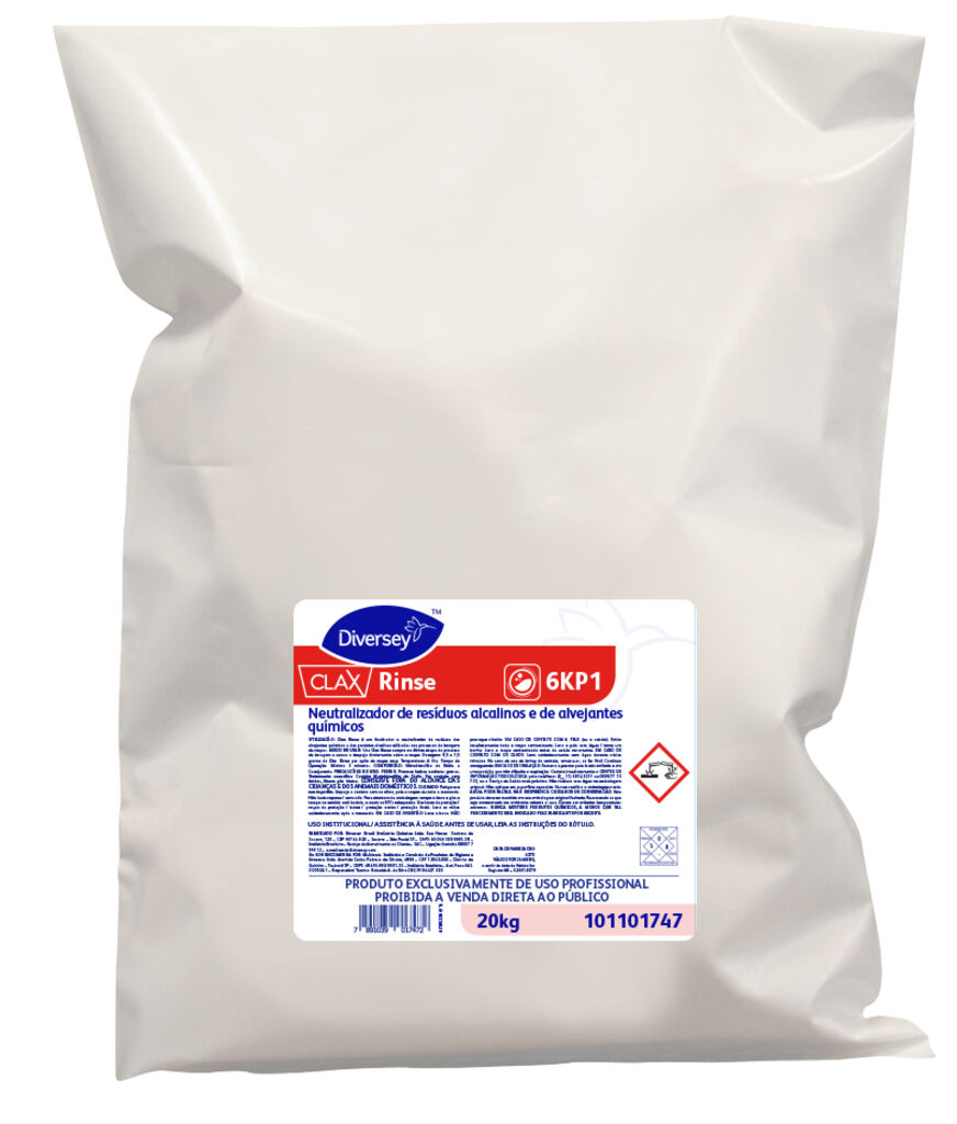 CLAX RINSE 20kg - NEUTRALIZADOR DE RESÍDUOS ALCALINOS E DE ALVEJANTES QUÍMICOS